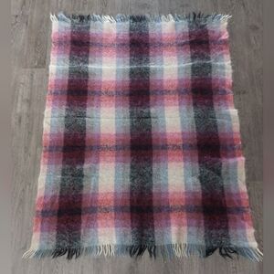 HBC Stripes The Bay Vintage mohair wool blanket with fringe Made in Scotland